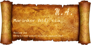 Marinkor Alícia névjegykártya